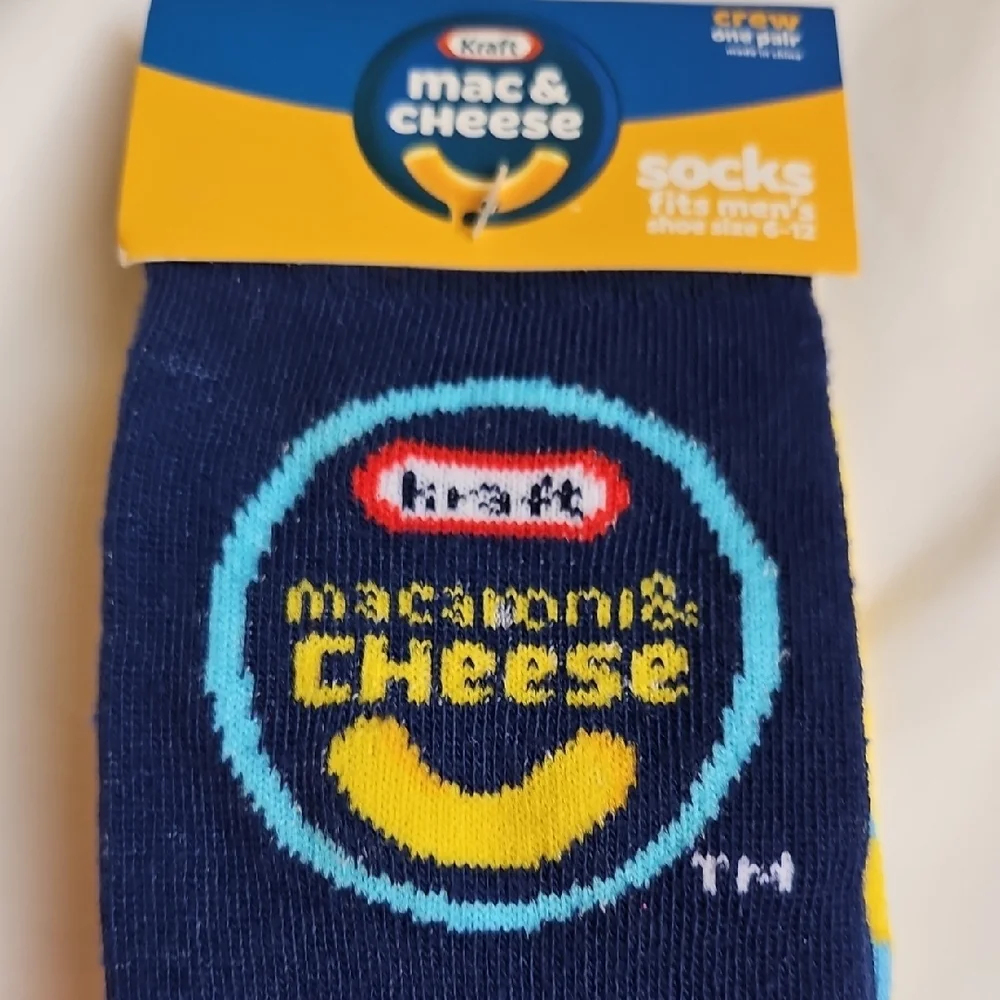 KRAFT MAC & CHEESE Mens Graphic Crew Socks 6-12